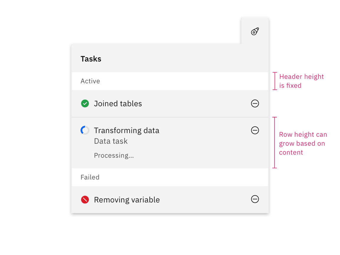 Row content size for disclosed variant